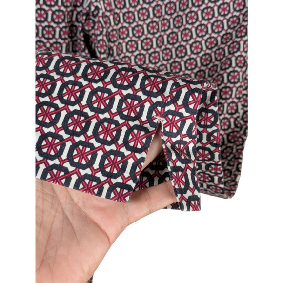 Cynthia Rowley Women's Size 6 Blue & Pink Geometric Print Ankle Chino Pants - Picture 7 of 9